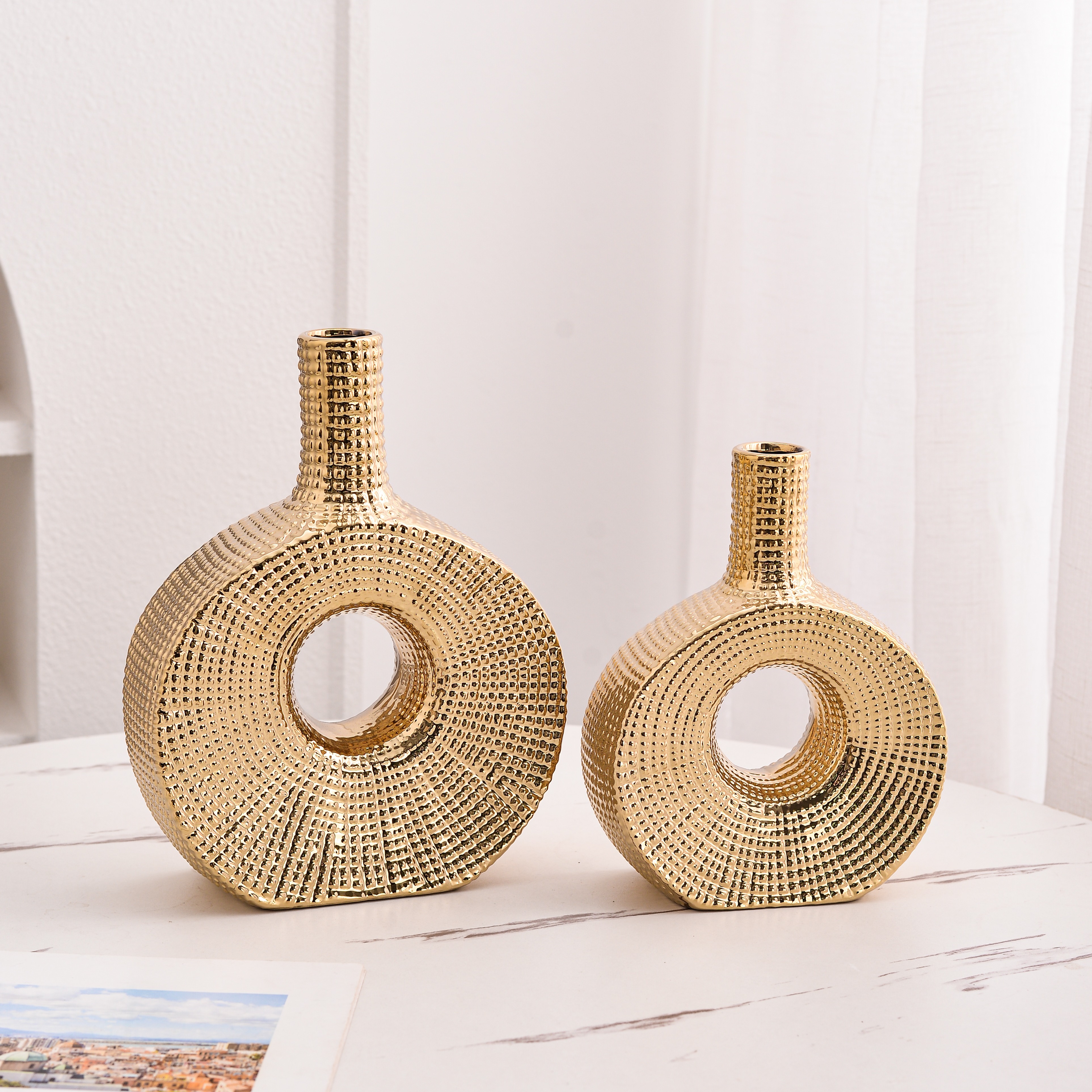 Yushan loop vases in a styled display