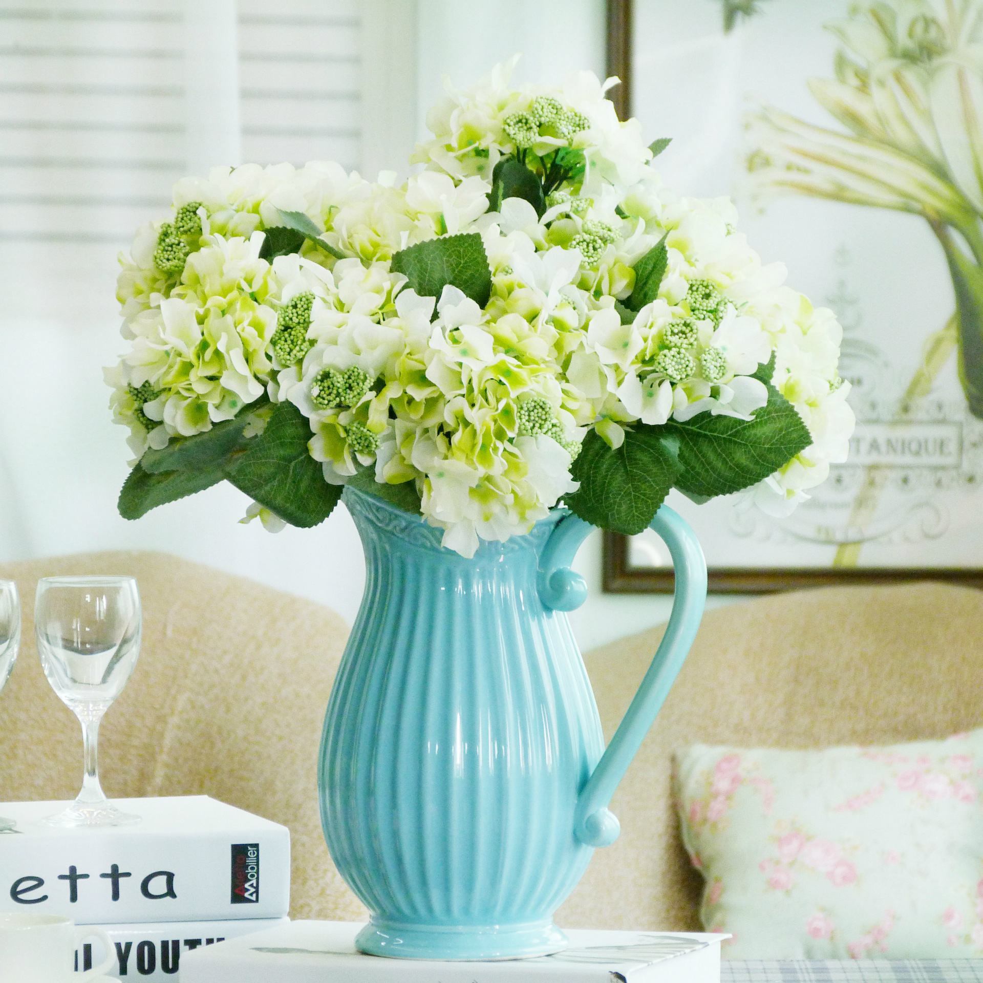 Fluted pitcher vase